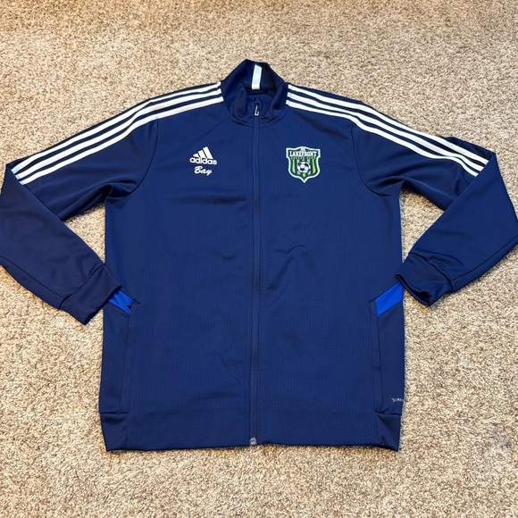 Adidas Climalite Zip Up Track Training Jacket Large - Picture 1 of 9